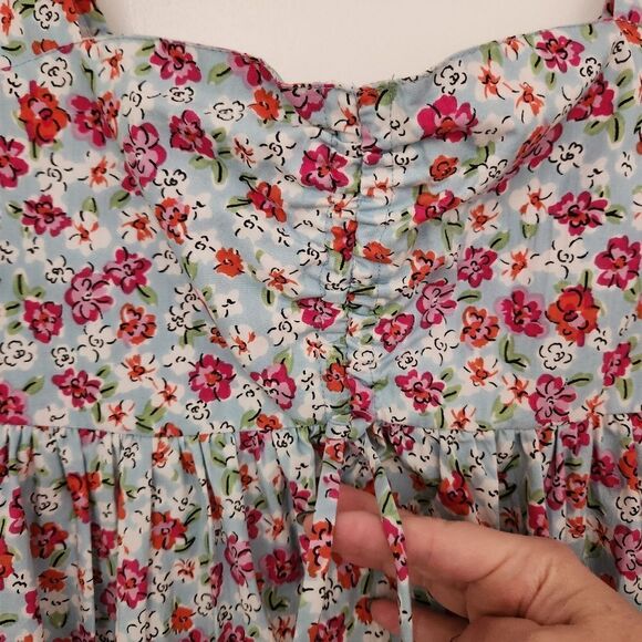 Planet Gold Womens Juniors 100% Cotton Mini Summer Floral Dress Size Medium - Picture 5 of 9
